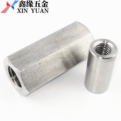304不锈钢加长六角螺母圆螺母柱牙条丝杆连接螺丝帽M3-M6M8M10M12