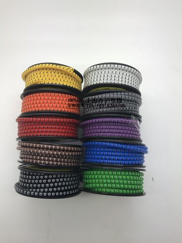 EC-2台湾KSS彩色配线标志 EC型号码管 彩色数字0-9 500pcs/卷