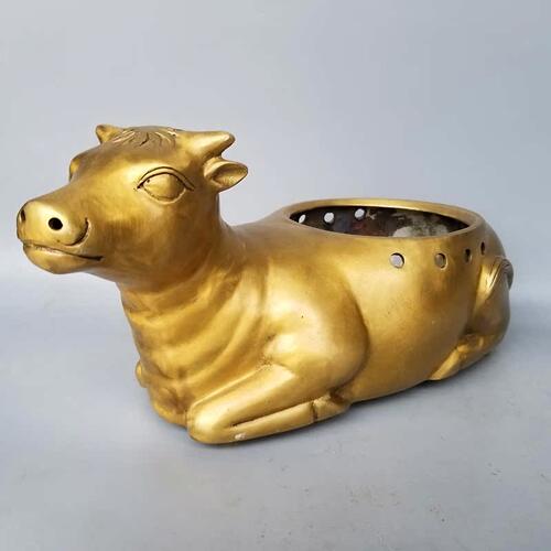 黄铜牛火锅铜牛火炉铜火炉牛造型火炉底座小炒黄牛肉酒精炉铜牛