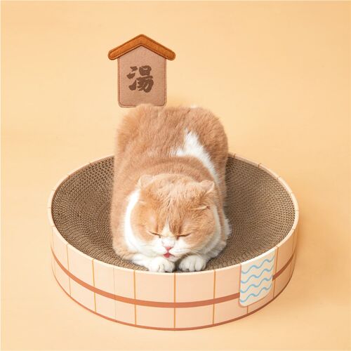噗扑实验室生日装扮饰温泉汤猫窝猫抓板一体耐磨不掉屑耐抓瓦楞纸