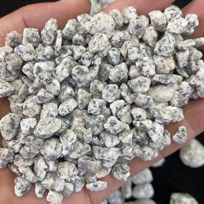 50斤黑白点芝麻灰鹅卵石花岗岩黑色碎石子芝麻白色石子枯山水造景