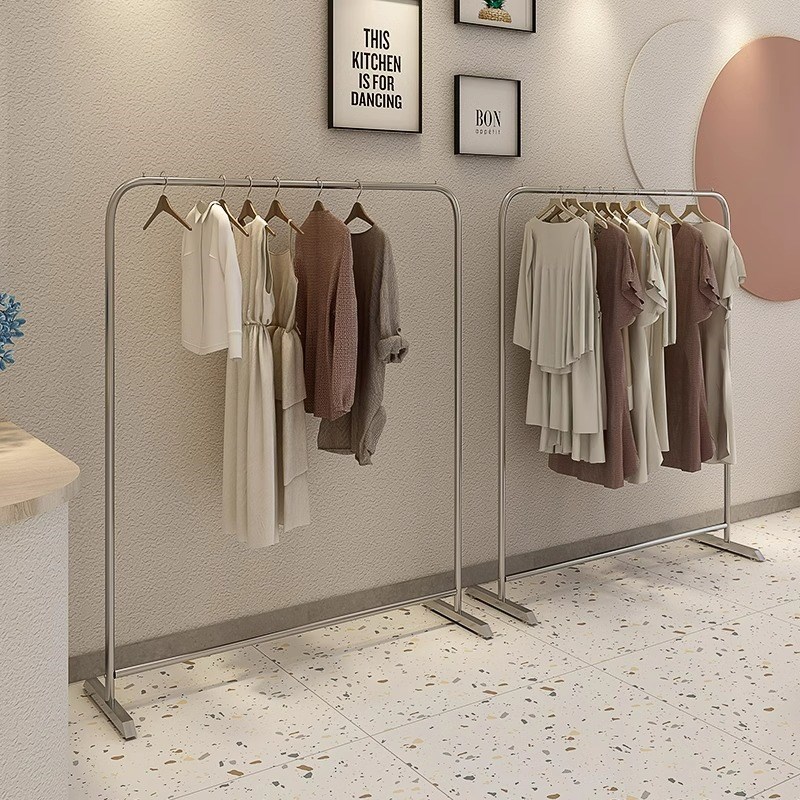 服装店展示架落地式不锈钢专用中岛陈列道具货架女装店童装挂衣架
