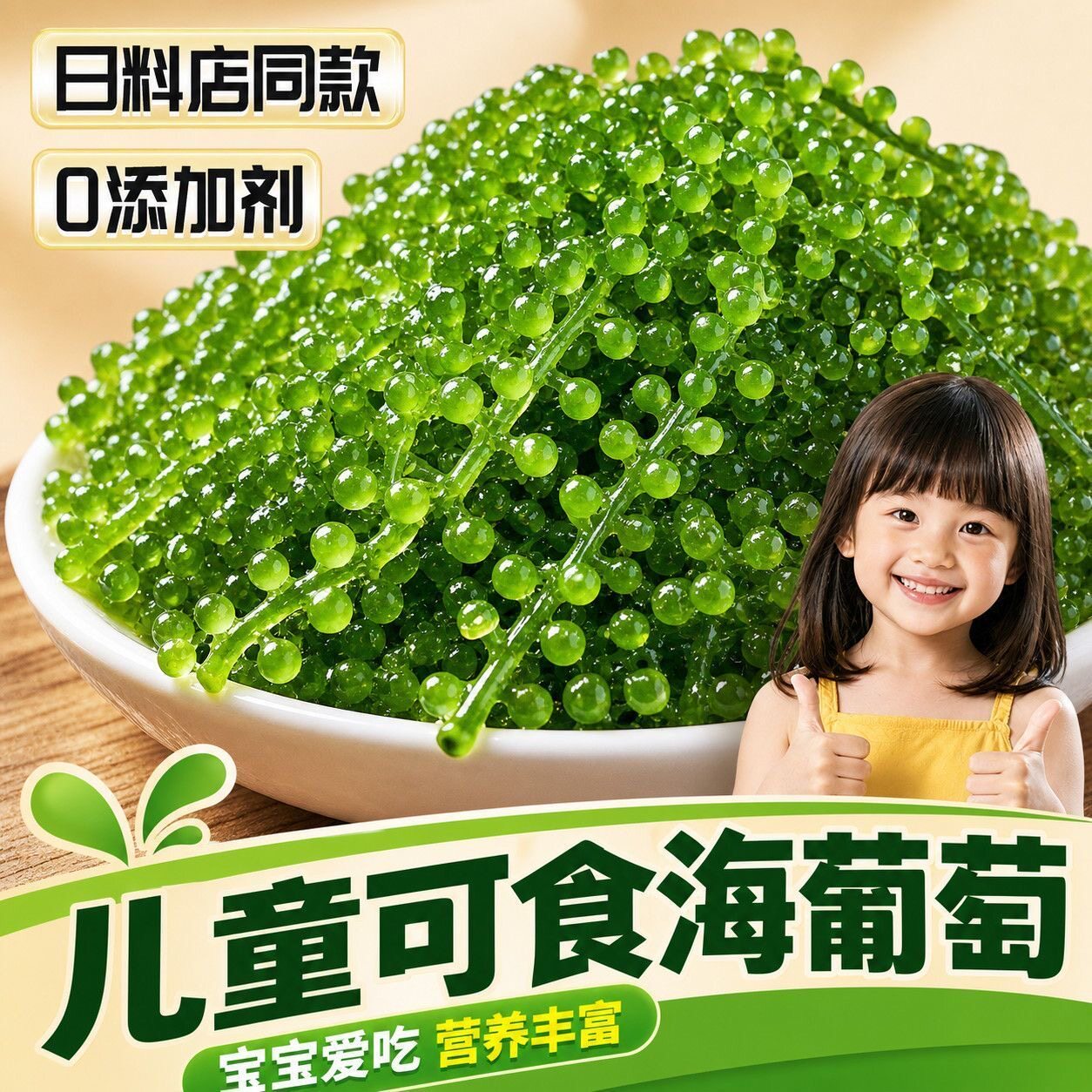儿童即食海葡萄新鲜盐渍鱼子酱小孩吃的健康零食日料火锅商用批发