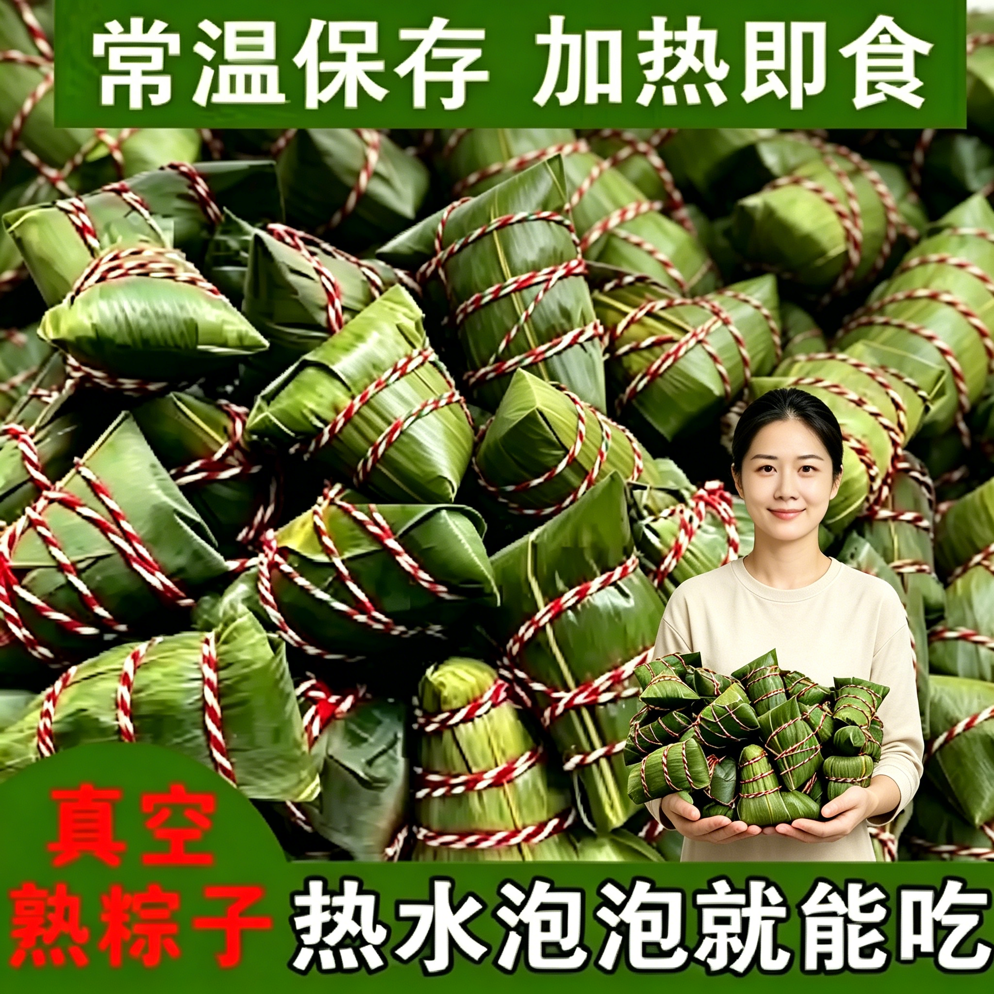【1斤超值】碱水粽子农家原味纯手工即食糯米粽现做新鲜端午粽子