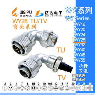 威浦防水WY28J2-3-4-7-9-10-12-16-17-20-24-26-35芯 TU/TV弯头