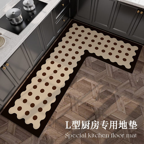高级感厨房专用地垫L形吸水吸油可擦免洗家用硅藻泥防滑脚垫定制