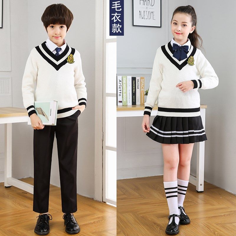 小学生校服幼儿园园服班服英伦背带裤套装三件套演出服儿童合唱服