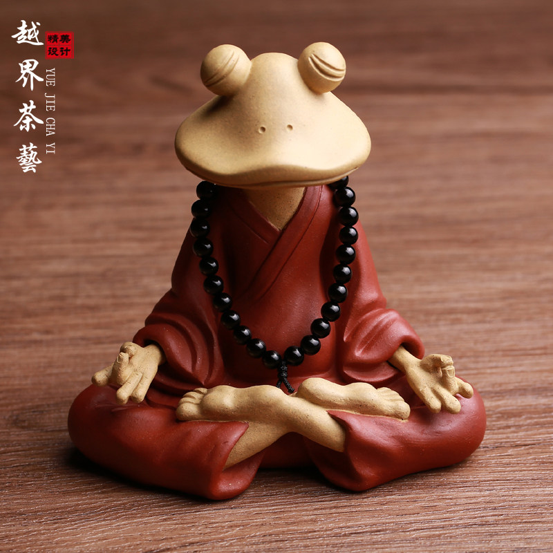 精品紫砂茶宠摆件坐禅青蛙可养赵永辉全手工金蟾禅意创意茶玩茶具