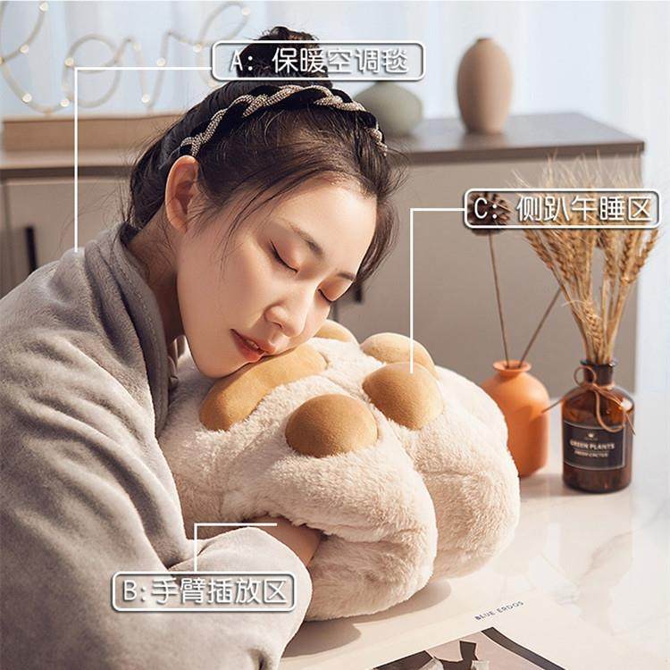 午睡枕趴睡枕夏天学生午休睡觉抱枕办公室趴桌午觉休息猫爪枕头