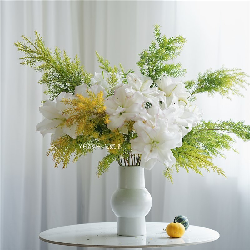 【云花甄选】黄色千层金重瓣百合搭配鲜花家居插花水养空运发绿植