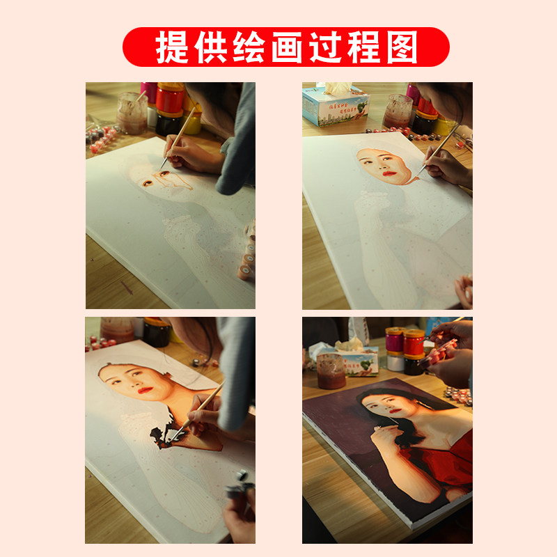 代画数字油画成品数字油彩画定制diy手工礼物油画丙烯画治愈