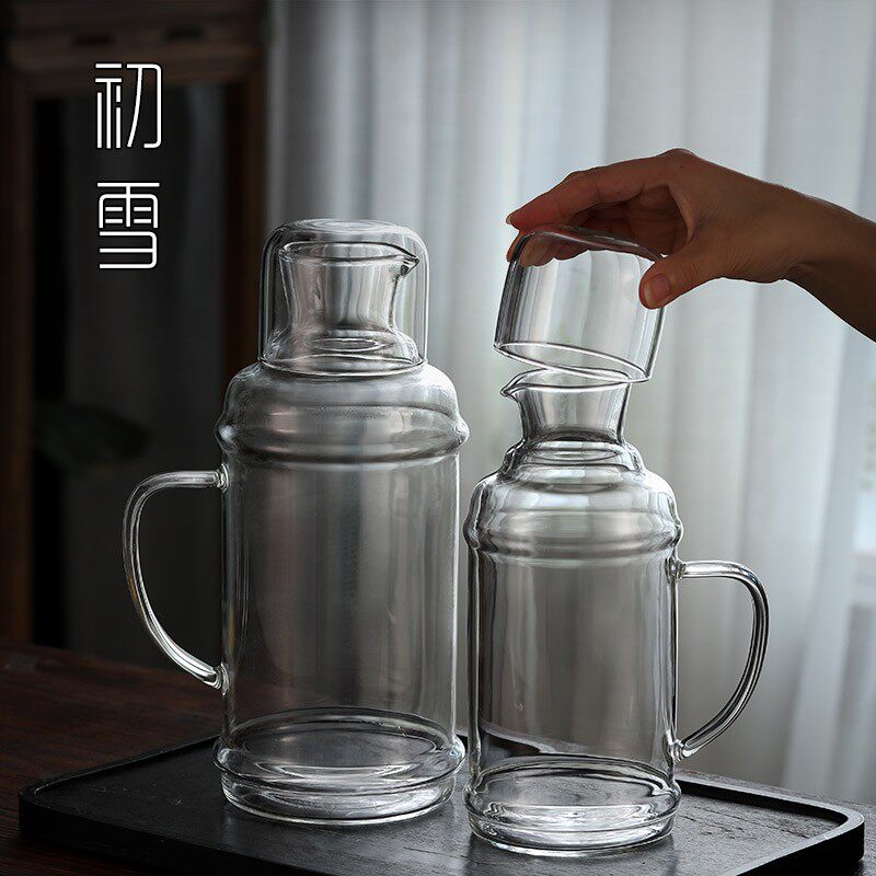 透明玻璃壶大容量冷水杯复古冷水壶大号2L耐高温凉水壶高颜值水壶