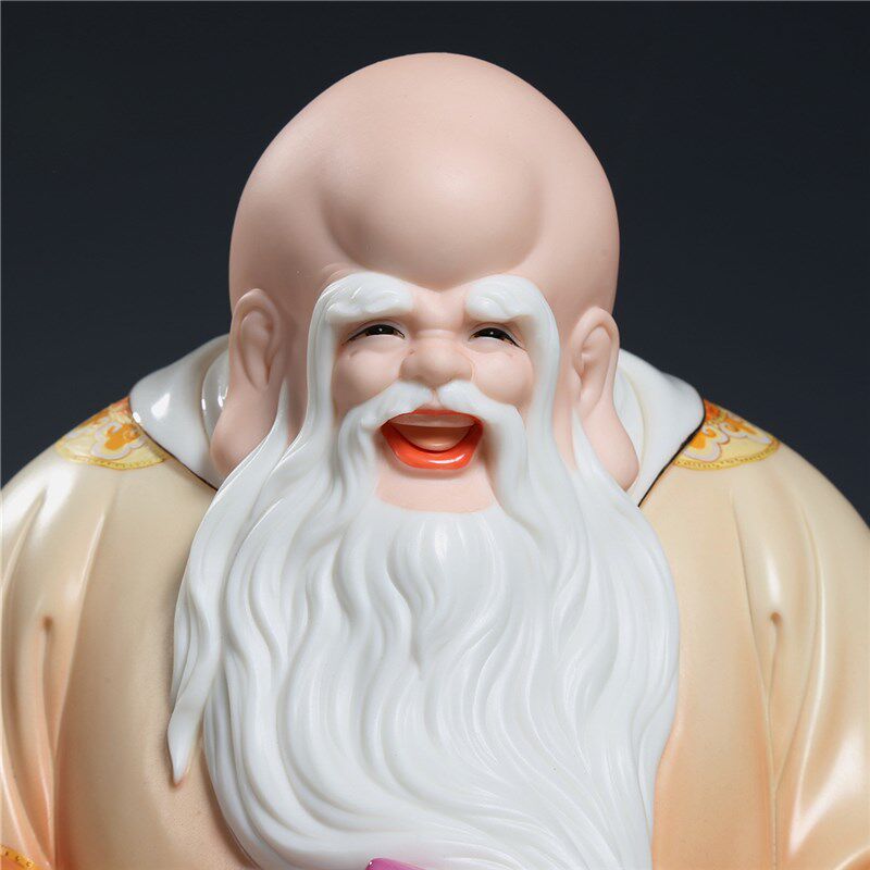 老寿星寿桃送老人礼品长辈生日礼物寿礼高档陶瓷工艺品桌面摆件