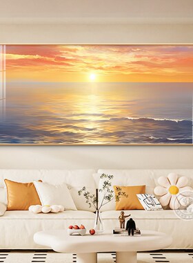 卧室装饰画东方挂画沙发日出客厅东F墙旭日东升背景墙壁画太阳床