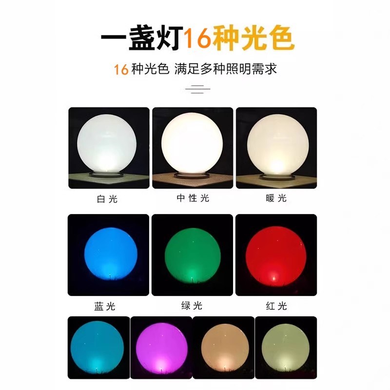 新款柱头a灯接电大门柱子圆形户外别墅庭院七彩变色防水球型围墙图片