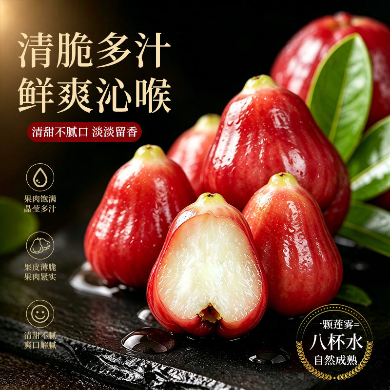 海南黑金刚莲雾新鲜水果