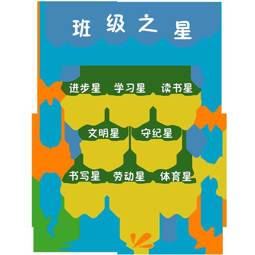 班级之星评比栏墙贴纸教室装饰布置小F学文化建设黑板报幼儿园环