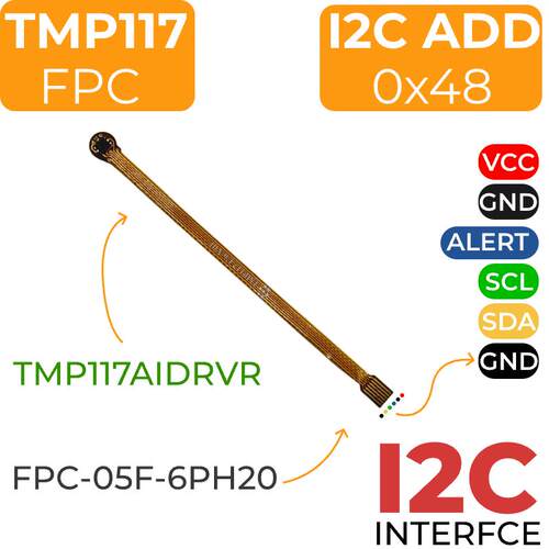 FPC-TMP117-66mm 接触式温度传感器  16bit高精度环境温度