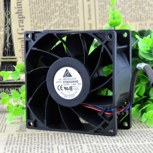 台达 9038 24 V0.42A 双滚珠散热风扇FFB0924VHE 变频器散热风扇