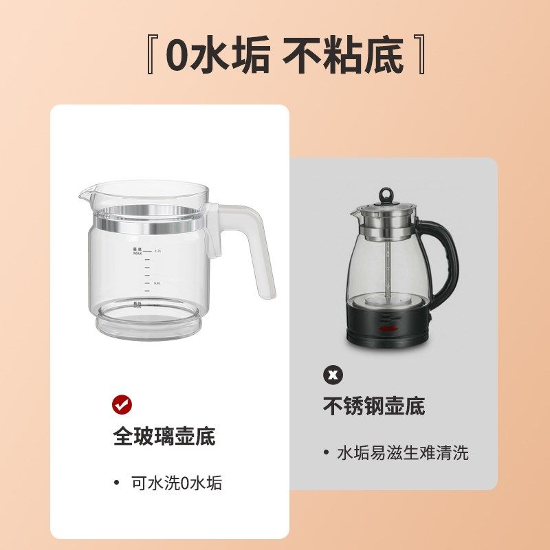 欧凯威全玻璃养生壶烧水壶泡奶煮茶恒温调奶壶电炖盅煲汤药煮粥锅