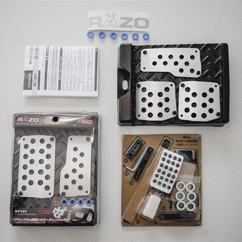 RAZO自动波手动挡油门踏板汽车铝合金离合器跟趾刹车免打孔包邮