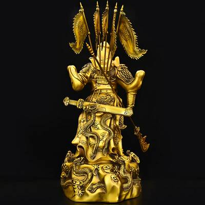 铜关公关二爷摆件纯铜武财神佛像客厅供奉神像关羽武圣关公像开业