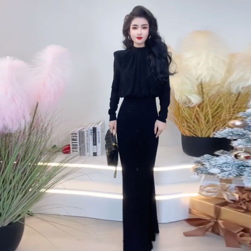 晚礼服新款高级长款气质高端显瘦连衣裙修身名媛宴会红色长裙女