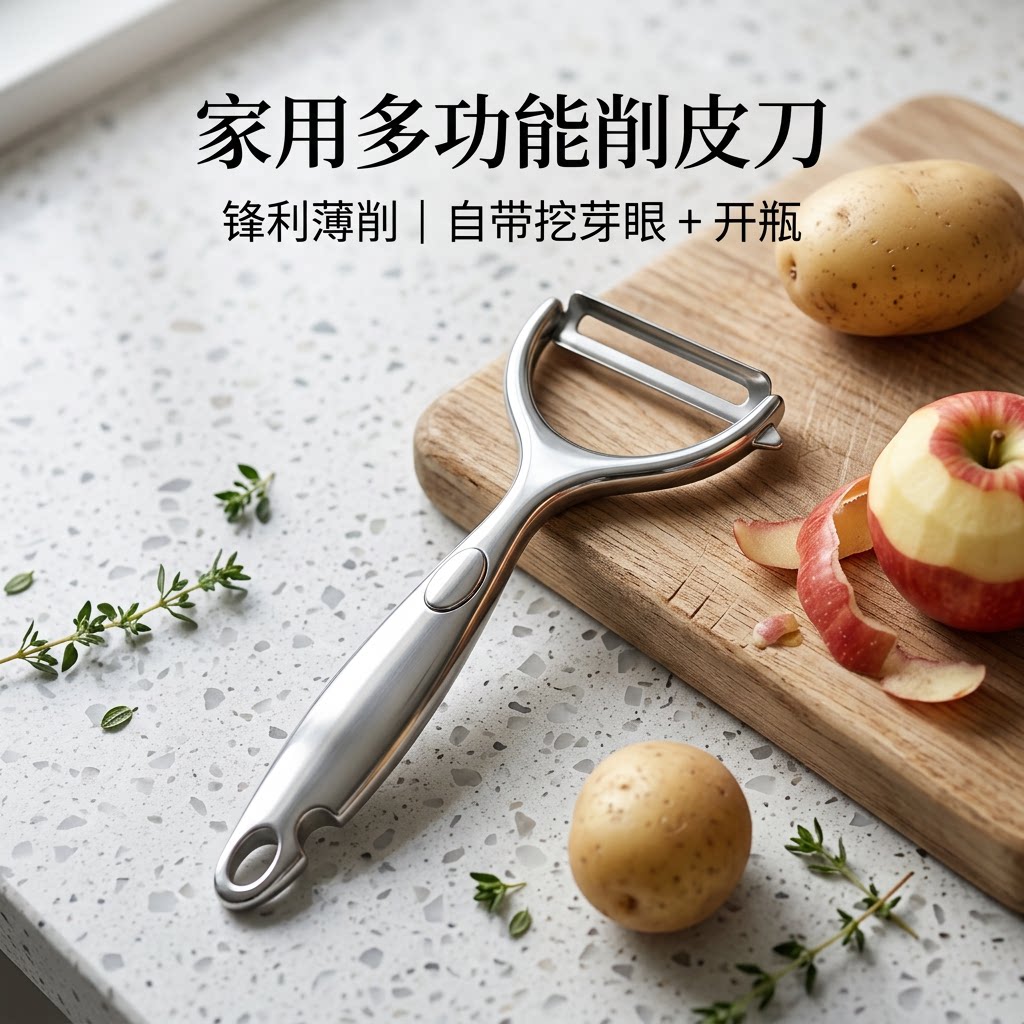 不锈钢水果蔬菜多功能削皮刀图片