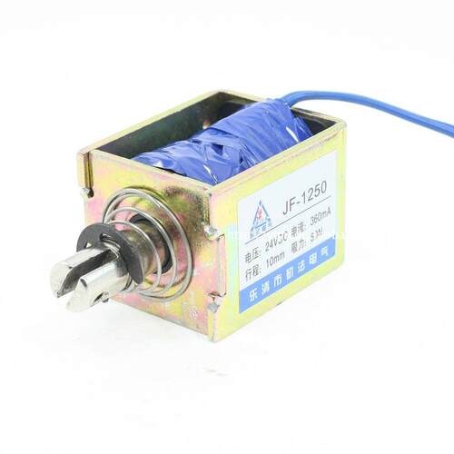直流框架推拉式电磁铁JF-1250B DC12V DC24V 行程10mm 吸力60N