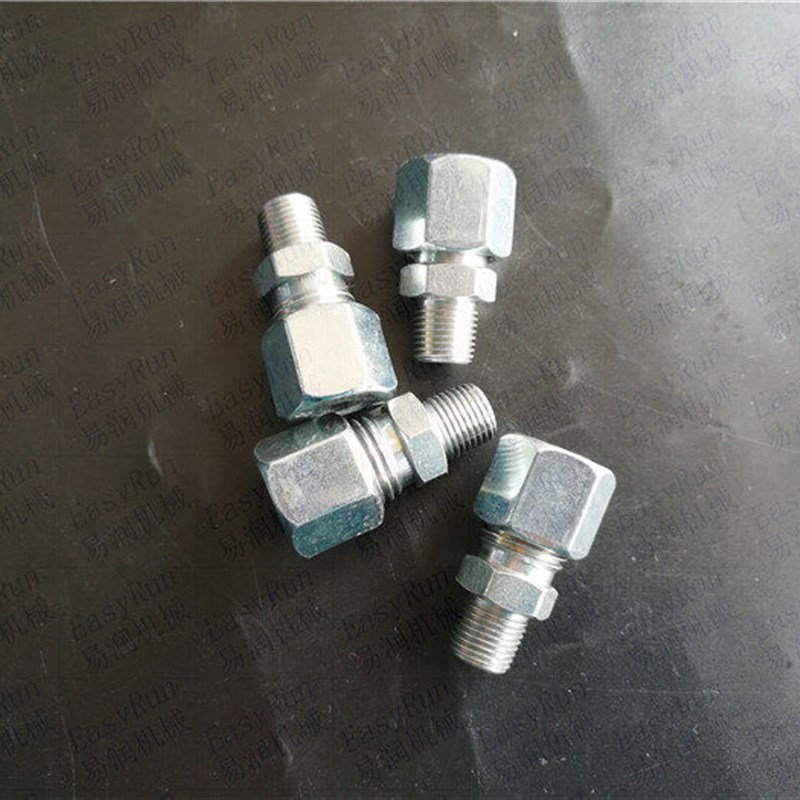 不锈钢卡套式终端双卡直通接M10*1卡8mm管接头直螺纹金属管接头