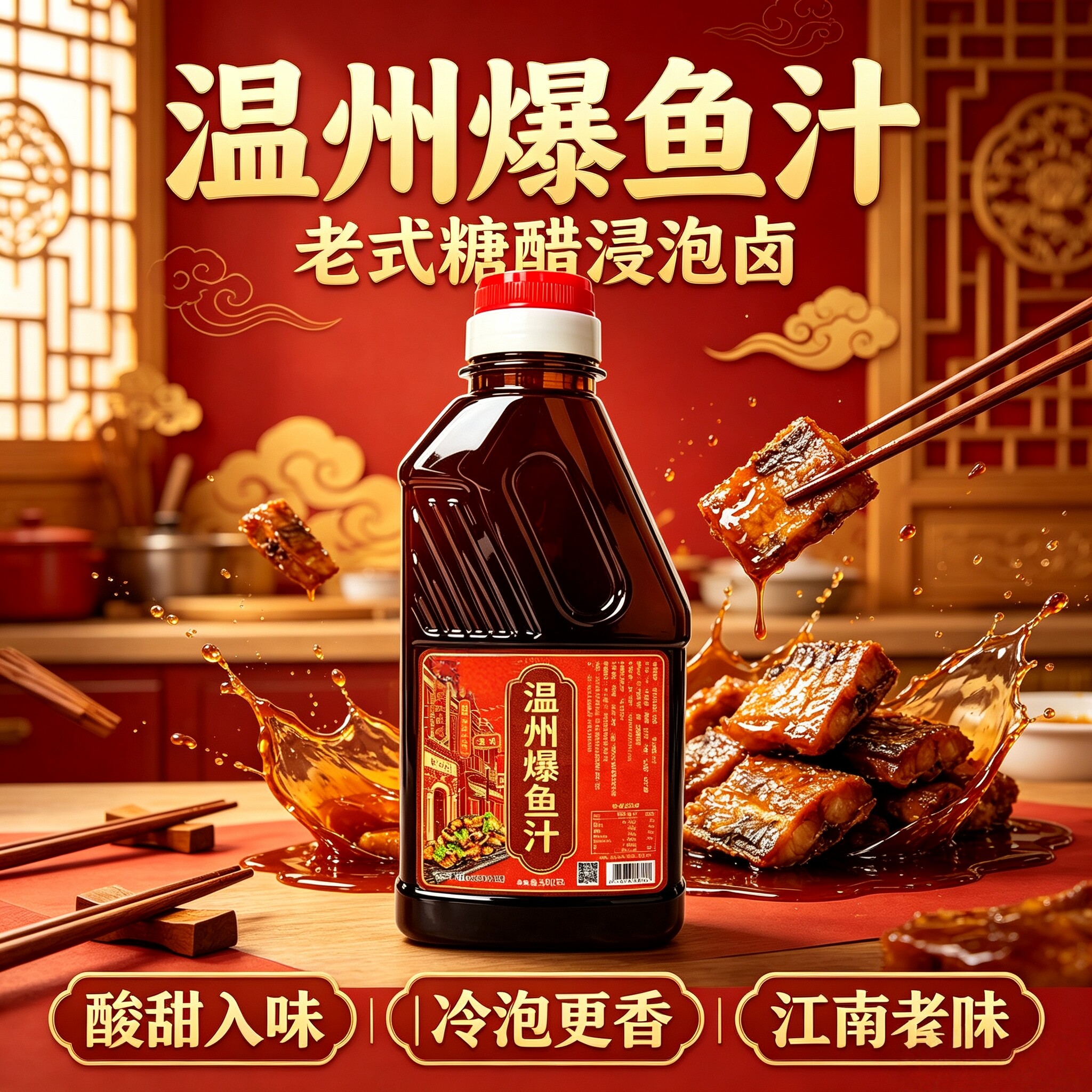 家常温州爆鱼酸甜卤汁商用开店通用苏式熏鱼老上海糖醋鱼入味料汁