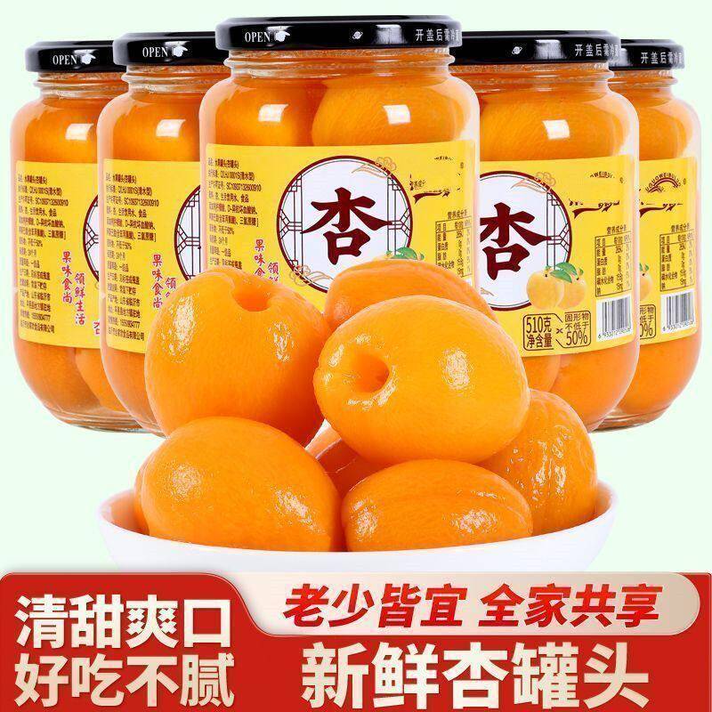 【家庭装】新鲜甜杏罐头新鲜采摘水果罐头即食杏罐头整箱水果罐头
