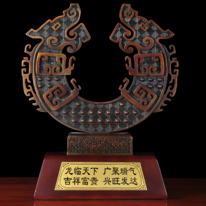 黄铜双龙聚福龙摆件招财家居客厅装饰工艺品公司商务庆典开业礼品