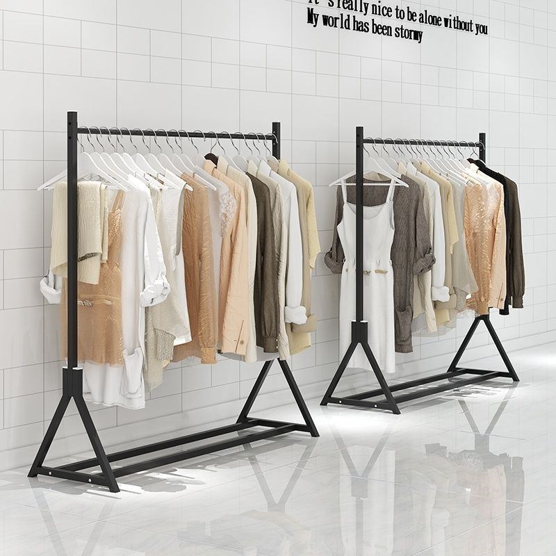 服装店展示架衣服落地式陈列架铁艺挂衣杆童装男女装挂衣架子货架