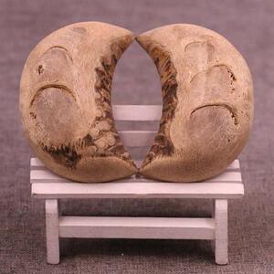 德宝斋天竹根雕精品带竹钉实心竹根阴阳圣杯圣卦纯手工雕刻件131-
