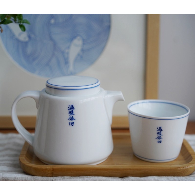 择学家 诗词系列大壶大容量水杯咖啡杯 景德镇手绘青花高温瓷定制