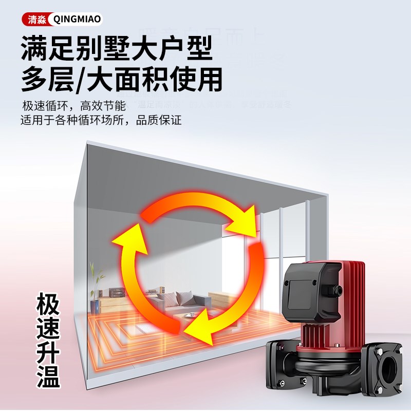 暖气循环泵家用超静音地暖循环泵220v全自动锅炉管道热水泵屏蔽泵