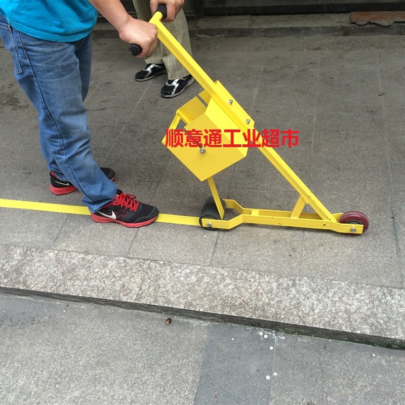 胶带贴地车 贴地划线车 划线工具车警示胶带贴地车车间胶带划线车