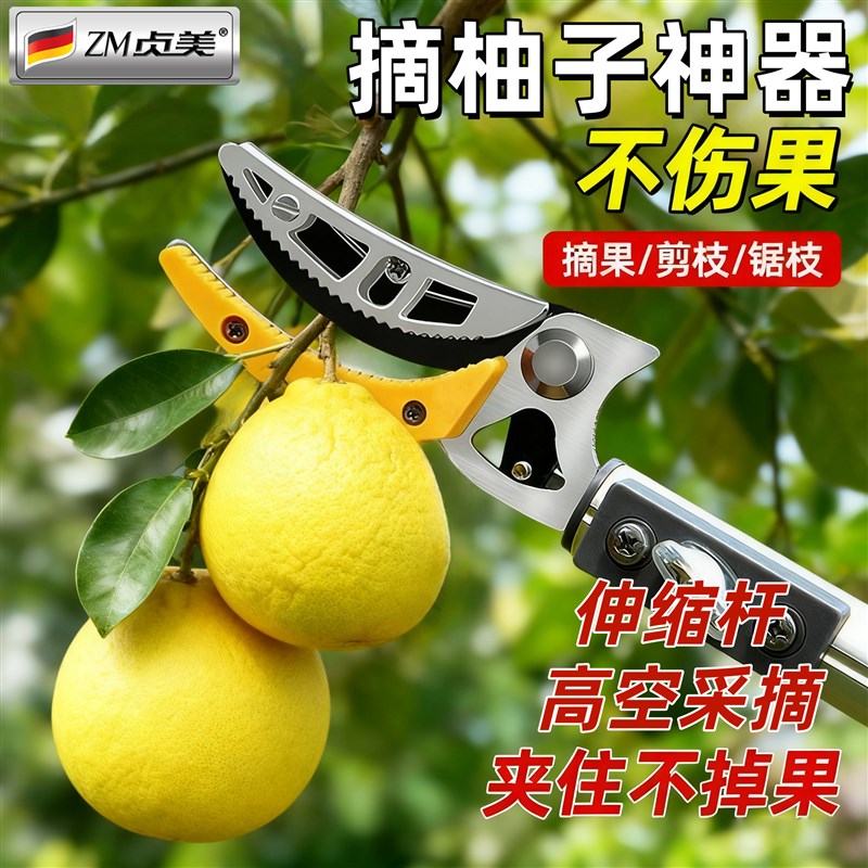 摘柚子专用工具剪刀摘果神器加长可伸缩杆高空水果采摘剪果树剪枝