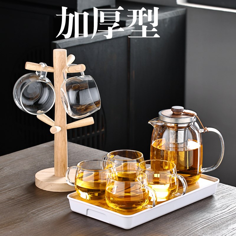 2024新款玻璃泡茶壶新款家用耐高温加厚过滤泡茶器大号花茶壶茶具