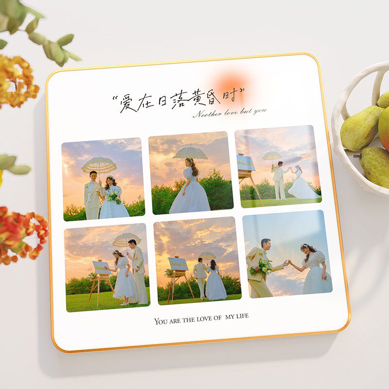 婚纱照摆台定制照片打印加相框洗全家福做成水晶相册画框装裱摆件