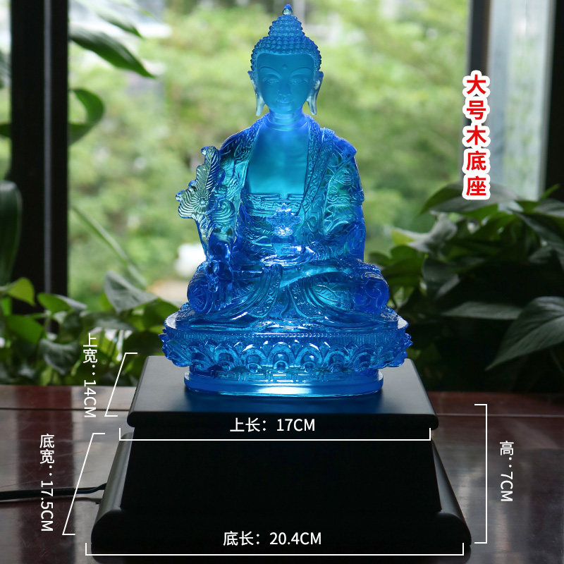 禅悦佛艺 LED光源长方形 椭圆形灯光木底座 琉璃佛像摆件专用底座图片