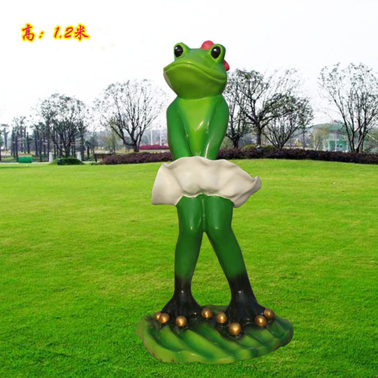石膏玻璃钢设计定制卡通青蛙雕塑定做抽象青蛙人物雕像订彩绘摆件