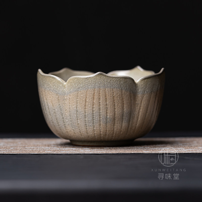 冰花釉莲花茶洗茶缸开片陶瓷杯洗冰裂纹茶水盂中式家用功夫茶具