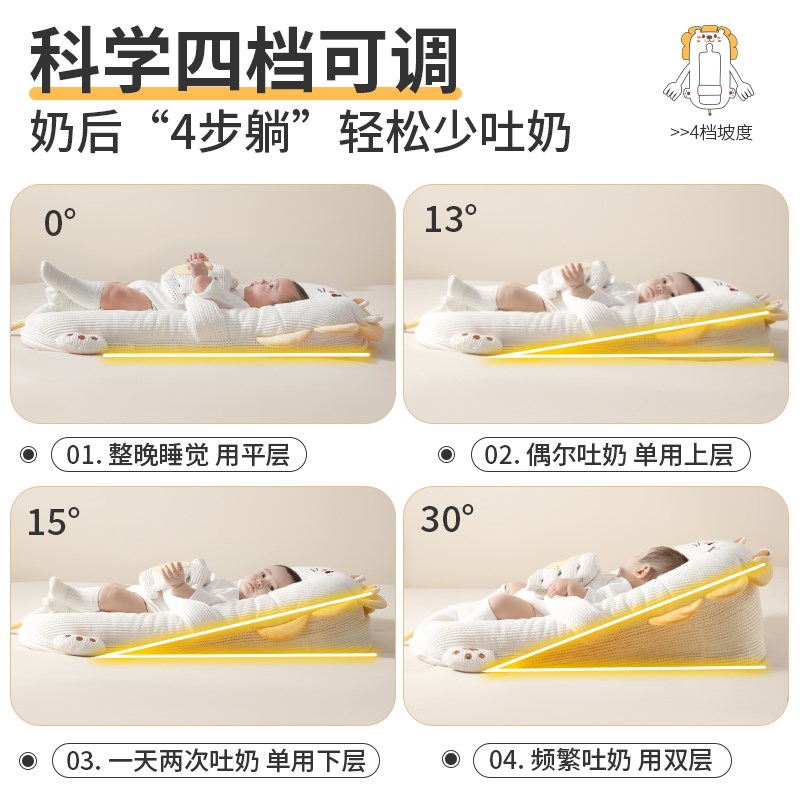 床中床婴儿新生躺睡神器斜坡枕二合一防宝宝吐奶安抚睡垫窝多功能