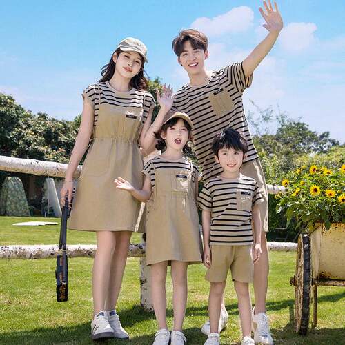 2026新款亲子装夏装母女母子洋气夏季休闲装一家四口夏装时尚家庭