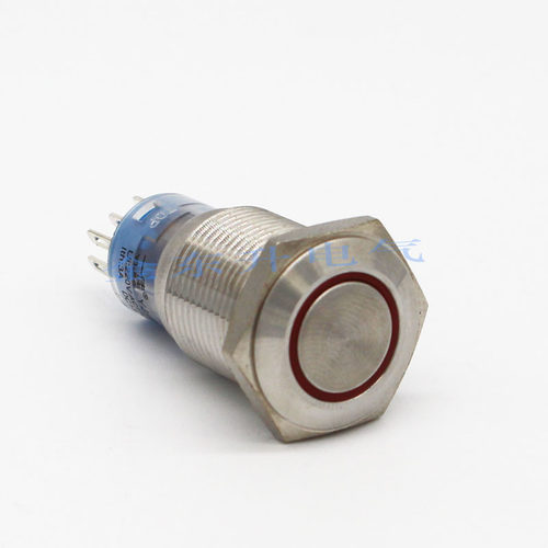 一佳金属按钮GQ16F-11E环形带灯金属开关启动电源复位开关16mm