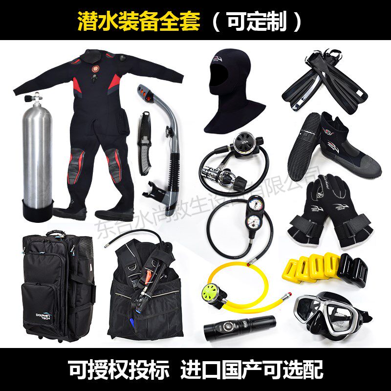 潜水装备全套 水下呼吸器深潜便携备用调节器一二级头干式潜水衣