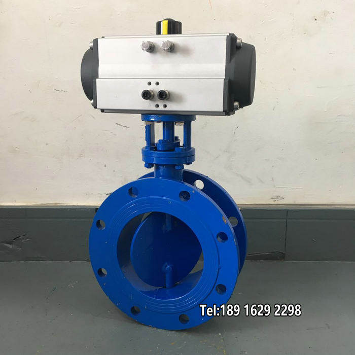 气动通风蝶阀DN300法兰烟道环保除尘高温排烟阀热风阀D641W-6C
