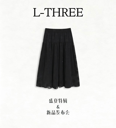 L-THREE『圆舞曲』提花工艺～法式高腰a摆半身裙 L3375-B